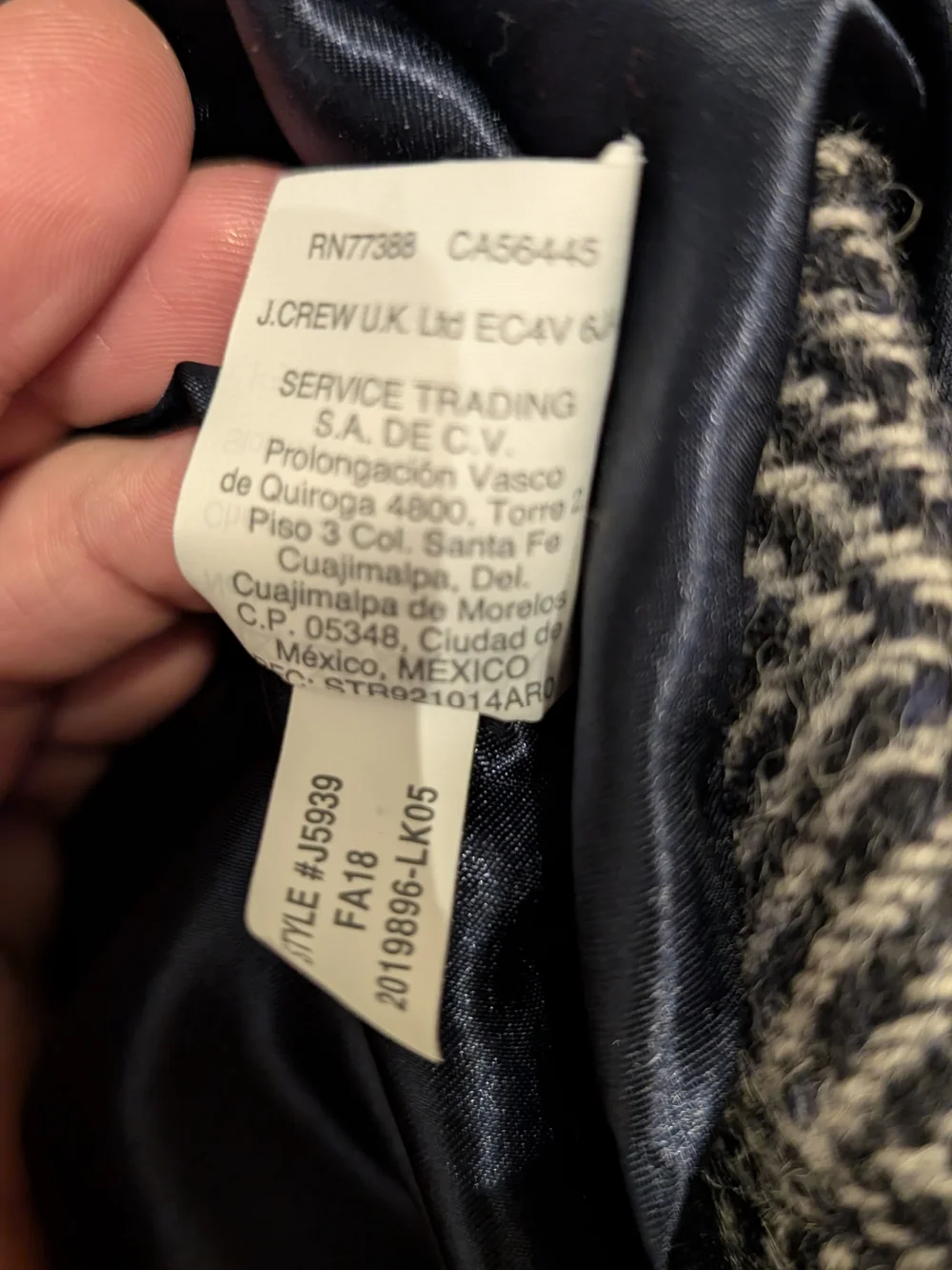 NWT J. Crew 98% Wool Herringbone Long Car Coat Navy Preppy Top Coat Tweed 6 Med - Picture 7 of 9